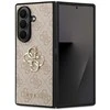 Guess PU 4G Metal Logo dėklas skirtas Samsung Galaxy Z Fold 7 rožinės spalvos