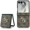 Guess PU 4G Metal Logo dėklas Samsung Galaxy Z Flip 8 rudos spalvos