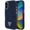 Guess Denim Triangle Logo MagSafe iPhone 16 Dėklas - Mėlyna