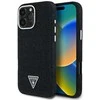 Guess Denim Triangle Logo MagSafe dėklas skirtas Apple iPhone 16 Pro juodos spalvos
