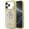 Guess Fixed Glitter Big 4G dėklas skirtas Apple iPhone 17 Pro aukso spalvos
