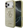 Guess Fixed Glitter Big 4G Metal Frame dėklas skirtas Apple iPhone 17 Pro Max aukso spalvos