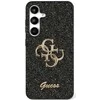Guess PU Fixed Glitter 4G Metal Logo dėklas skirtas Samsung Galaxy S25 Ultra juodos spalvos