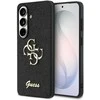 Dėklas Guess, fiksuotas blizgučiais, didelis 4G metalinis logotipas, skirtas „Samsung Galaxy S26“, juodas
