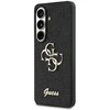 Dėklas Guess, fiksuotas blizgučiais, didelis 4G metalinis logotipas, skirtas „Samsung Galaxy S26“, juodas