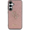 Dėklas Guess Fixed Glitter Big 4G Metal Logo skirtas Samsung Galaxy S25 Ultra rožinės spalvos
