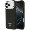 Dėklas Guess Glitter Triangle Logo MagSafe skirtas Apple iPhone 17 Pro Max juodos spalvos