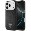 Dėklas Guess Glitter Triangle Logo MagSafe skirtas Apple iPhone 17 Pro juodos spalvos