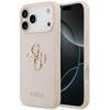 Originalus GUESS Grained Big 4G & Classic Logo dėklas Apple iPhone 17 Pro Max, rausvas