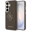 Guess PU 4G Resin Metal Logo dėklas skirtas Samsung Galaxy S26+ Brown