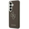 Guess PU 4G Resin Metal Logo dėklas skirtas Samsung Galaxy S26 Brown