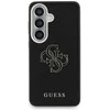 Guess PU 4G Resin Metal Logo dėklas skirtas Samsung Galaxy S26+ juodos spalvos