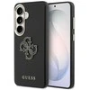 Guess PU 4G Resin Metal Logo dėklas skirtas Samsung Galaxy S26 juodos spalvos