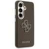 Guess PU 4G Resin Metal Logo dėklas skirtas Samsung Galaxy S26 Brown