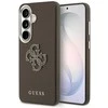 Guess PU 4G Resin Metal Logo dėklas skirtas Samsung Galaxy S26 Brown