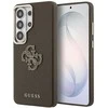 Guess PU 4G Resin Metal Logo dėklas skirtas Samsung Galaxy S26 Ultra rudos spalvos