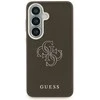 Guess PU 4G Resin Metal Logo dėklas skirtas Samsung Galaxy S26 Brown