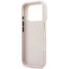 Guess PU Grained 4G Logo Stand Camera Frame dėklas skirtas Apple iPhone 17 Pro rožinės spalvos