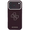 Guess Grained & Big Resin Logo dėklas, skirtas iPhone 18 Pro Max / 17 Pro Max, bordo spalvos