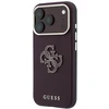 Guess Grained & Big Resin Logo dėklas, skirtas iPhone 18 Pro Max / 17 Pro Max, bordo spalvos