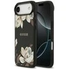 Guess Grained Flowers Classic Logo MagSafe dėklas skirtas Apple iPhone Air juodos spalvos