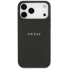 Dėklas Guess Grained Gold Ring MagSafe do iPhone 18 Pro Max / 17 Pro Max juoda
