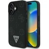 Originalus Dėklas GUESS Grained Hot Stamp Peony Triangle Logo MagSafe skirtas Apple iPhone 16 juodos spalvos