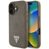 Originalus Dėklas GUESS Grained Hot Stamp Peony Triangle Logo MagSafe skirtas Apple iPhone 16 rudos spalvos