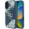 Originalus Dėklas GUESS Grained Roses Big 4G logo skirtas Apple iPhone 16 mėlynos spalvos
