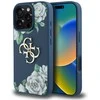 Originalus Dėklas GUESS Grained Roses Big 4G logo skirtas Apple iPhone 16 Pro mėlynos spalvos