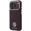 Dėklas Guess Grained Round Strass Logo MagSafe do iPhone 18 Pro Max / 17 Pro Max bordo spalvos