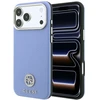 Dėklas Guess Grained Round Strass Logo MagSafe do iPhone 18 Pro / 17 Pro mėlyna
