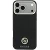 Guess Grained Round Strass Logo MagSafe dėklas, skirtas iPhone 18 Pro Max / 17 Pro Max, juodas