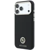 Guess Grained Round Strass Logo MagSafe dėklas, skirtas iPhone 18 Pro Max / 17 Pro Max, juodas