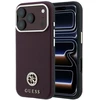 Dėklas Guess Grained Round Strass Logo MagSafe do iPhone 18 Pro Max / 17 Pro Max bordo spalvos