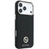 Guess Grained Round Strass Logo MagSafe dėklas, skirtas iPhone 18 Pro Max / 17 Pro Max, juodas