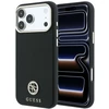 Guess Grained Round Strass Logo MagSafe dėklas, skirtas iPhone 18 Pro Max / 17 Pro Max, juodas