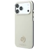 Guess Grained Round Strass Logo MagSafe dėklas, skirtas iPhone 18 Pro Max / 17 Pro Max – smėlio spalvos