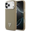 GUESS dėklas, skirtas IPHONE 17 Pro Max, suderinamas su MagSafe GUHMP17XPGTSPSW (grūduotas PU trikampio logotipas), rudas