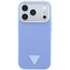 Dėklas Guess Grained Triangle Logo MagSafe do iPhone 18 Pro / 17 Pro mėlyna