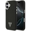 Guess Grained Triangle Logo MagSafe dėklas skirtas Apple iPhone 17 juodos spalvos