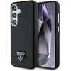 Guess Grained Triangle Logo MagSafe Samsung Galaxy S25 dėklas telefonui juodos spalvos