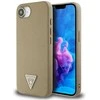 Guess Grained Triangle MagSafe dėklas iPhone 16e - ruda