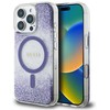 Dėklas Guess HC Resin Bottom Glitter Apple iPhone 16 Pro MagSafe violetinės spalvos