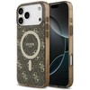 GUESS dėklas, skirtas IPHONE 17 Pro, suderinamas su „MagSafe GUHMP17LH4DTEW“ (IML 4G fonas), ruda