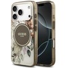 „Guess IML Flower & Tonal Circle MagSafe“ dėklas, skirtas „iPhone 17 Pro“ – rudas