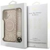 „Guess IML Flowers Electro Pearl Strap MagSafe“ dėklas Apple iPhone 17 telefonui, rožinis