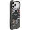 Dėklas Guess IML Flowers Pearl Strap MagSafe, skirtas iPhone 18 Pro Max / 17 Pro Max, juodas