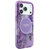 Dėklas Guess IML Flowers Pearl Strap MagSafe skirtas iPhone 18 Pro Max / 17 Pro Max, violetinis