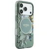 Dėklas Guess IML Flowers Pearl Strap MagSafe iPhone 18 Pro / 17 Pro žalias